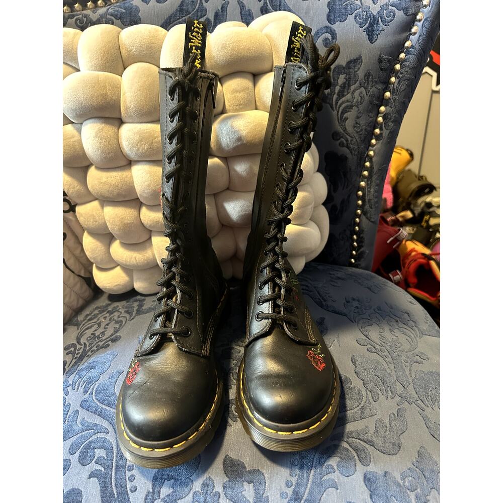 Dr Martens Vonda Red Rose Knee High Size 5/EU 36* - Picture 5 of 8